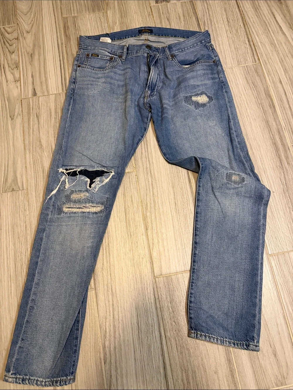 Ralph Lauren Distressed Straight Light Blue Jeans
